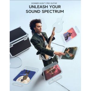 DONNER HUSH I PRO - gitara elektro-akustyczna czarna