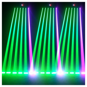  EVOLIGHTS LASER M-BAR listwa laserowa ruchoma profesjonalne oświetlenie estradowe 3W RGB DMX 2x uchwyt montażowy