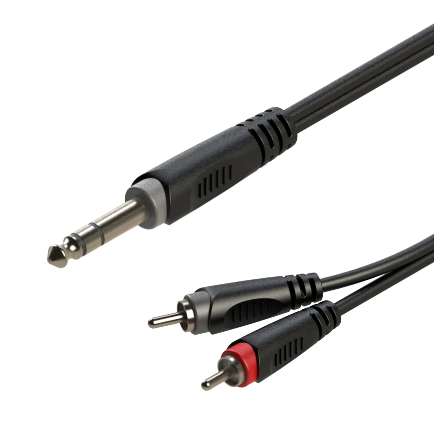 Roxtone SAYC110L3 - Kabel audio Jack 6.3mm stereo / 2 x RCA (3m)