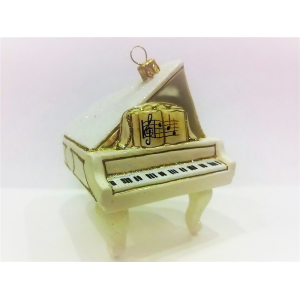 Zebra Music Fortepian Biały - bombka - uszkodzona