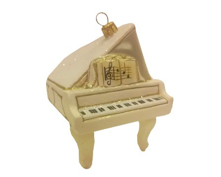 Zebra Music Fortepian Biały - bombka - uszkodzona