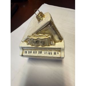 Zebra Music Fortepian Biały - bombka - uszkodzona