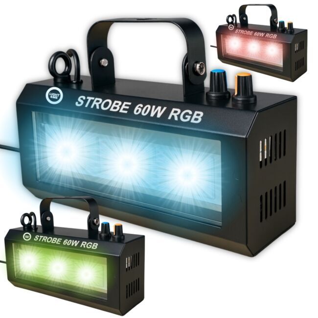 LIGHT4ME STROBE 60W RGB efekt oświetleniowy stroboskop sceniczny 3x20W COB LED uchwyt montażowy