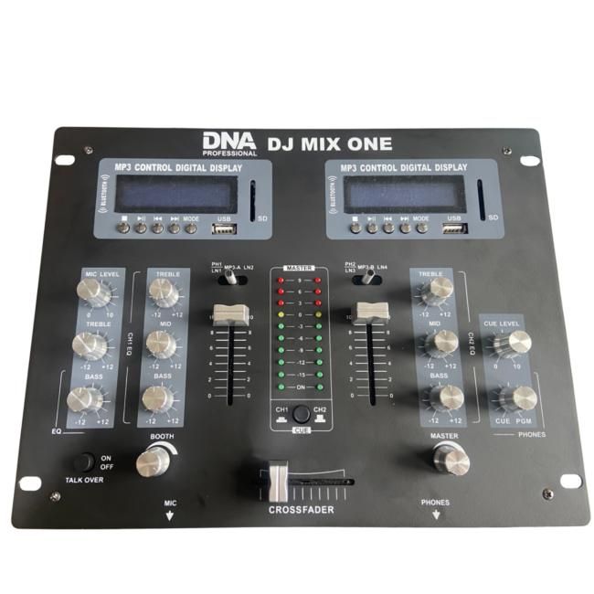  DNA DJ MIX ONE analogowy mikser dźwięku stereo Bluetooth USB SD crossfader 2 kanały 2x odtwarzacz MP3 