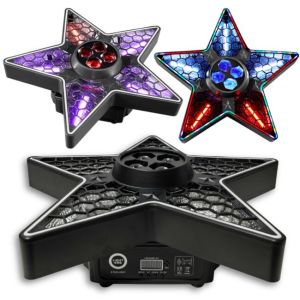  LIGHT4ME STARLIGHT multiefekt oświetleniowy sceniczny 3w1 LED DMX Bee Eye Retro Halo 9x10W RGBW + 93x0,2W RGB uchwyt montażowy 