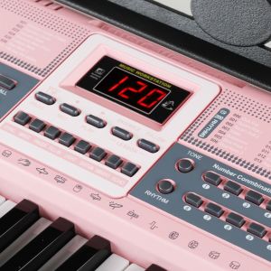  SUPRIMO 6136L PK keyboard organy z mikrofonem dla dzieci podświetlane klawisze różowa obudowa