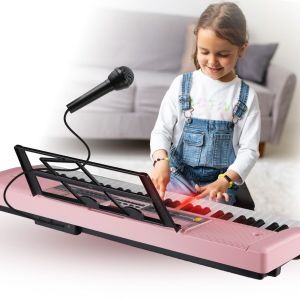 SUPRIMO 6136L PK keyboard organy z mikrofonem dla dzieci podświetlane klawisze różowa obudowa