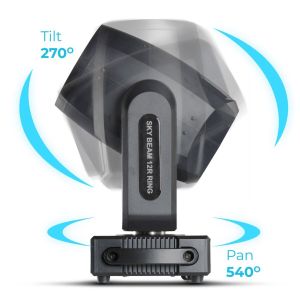  LIGHT4ME SKY BEAM 12R RING głowica ruchoma beam oświetlenie sceniczne DMX lampa wyładowcza 295W efekt ring 27x0,2W RGB SMD5050 