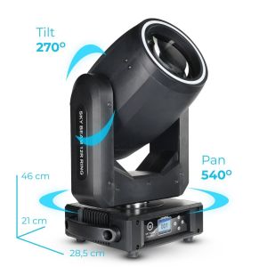  LIGHT4ME SKY BEAM 12R RING głowica ruchoma beam oświetlenie sceniczne DMX lampa wyładowcza 295W efekt ring 27x0,2W RGB SMD5050 