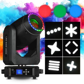  LIGHT4ME LED BSW 280W głowica ruchoma hybryda beam spot wash oświetlenie sceniczne DMX efekt ring 22x0,2W RGB 2x uchwyt montażo