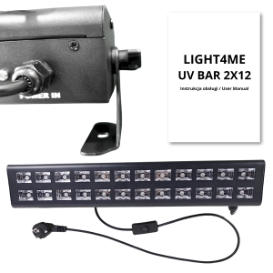 LIGHT4ME UV BAR 2X12 efekt oświetleniowy listwa sceniczna 24x3W LED 2x uchwyt montażowy
