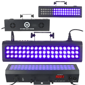 LIGHT4ME UV DMX BAR 54X3W efekt oświetleniowy listwa sceniczna LED IP20 uchwyt montażowy