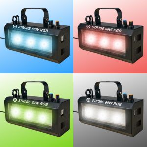 LIGHT4ME STROBE 60W RGB efekt oświetleniowy stroboskop sceniczny 3x20W COB LED uchwyt montażowy