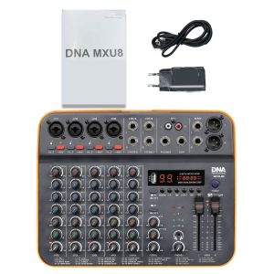 DNA MXU8 analogowy mikser dźwięku Bluetooth DSP EQ MP3 Phantom +48V USB-C 8 kanałów