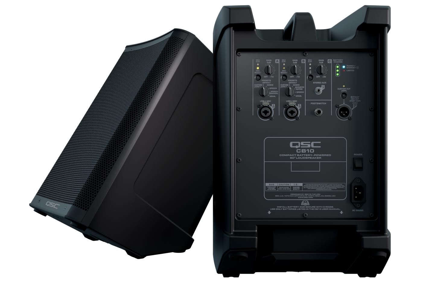 QSC CB10 - przenośny system nagłośnieniowy zasilany bateryjnie