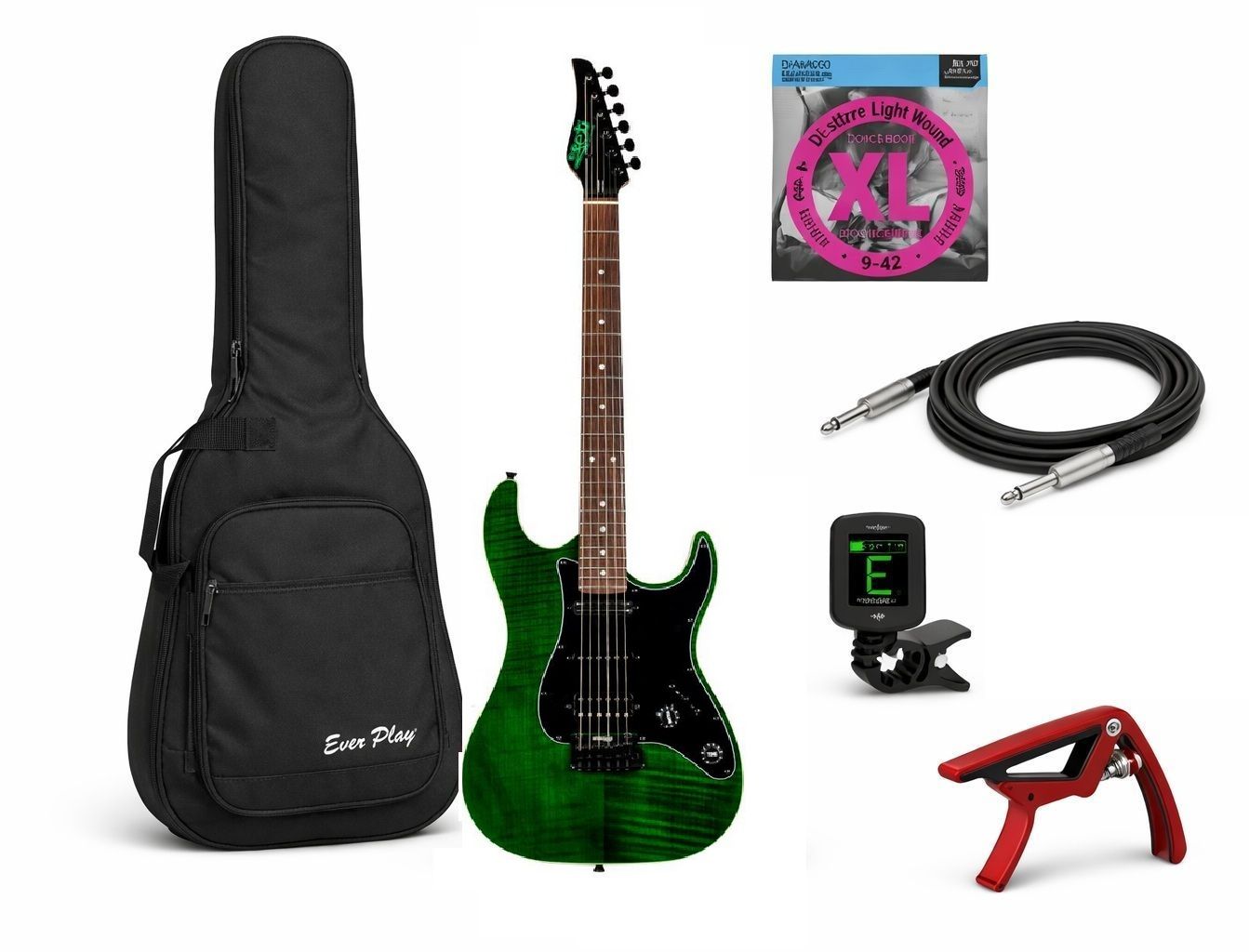 JET Guitars JET JS-450 TGR R HSS - gitara elektryczna + akcesoria