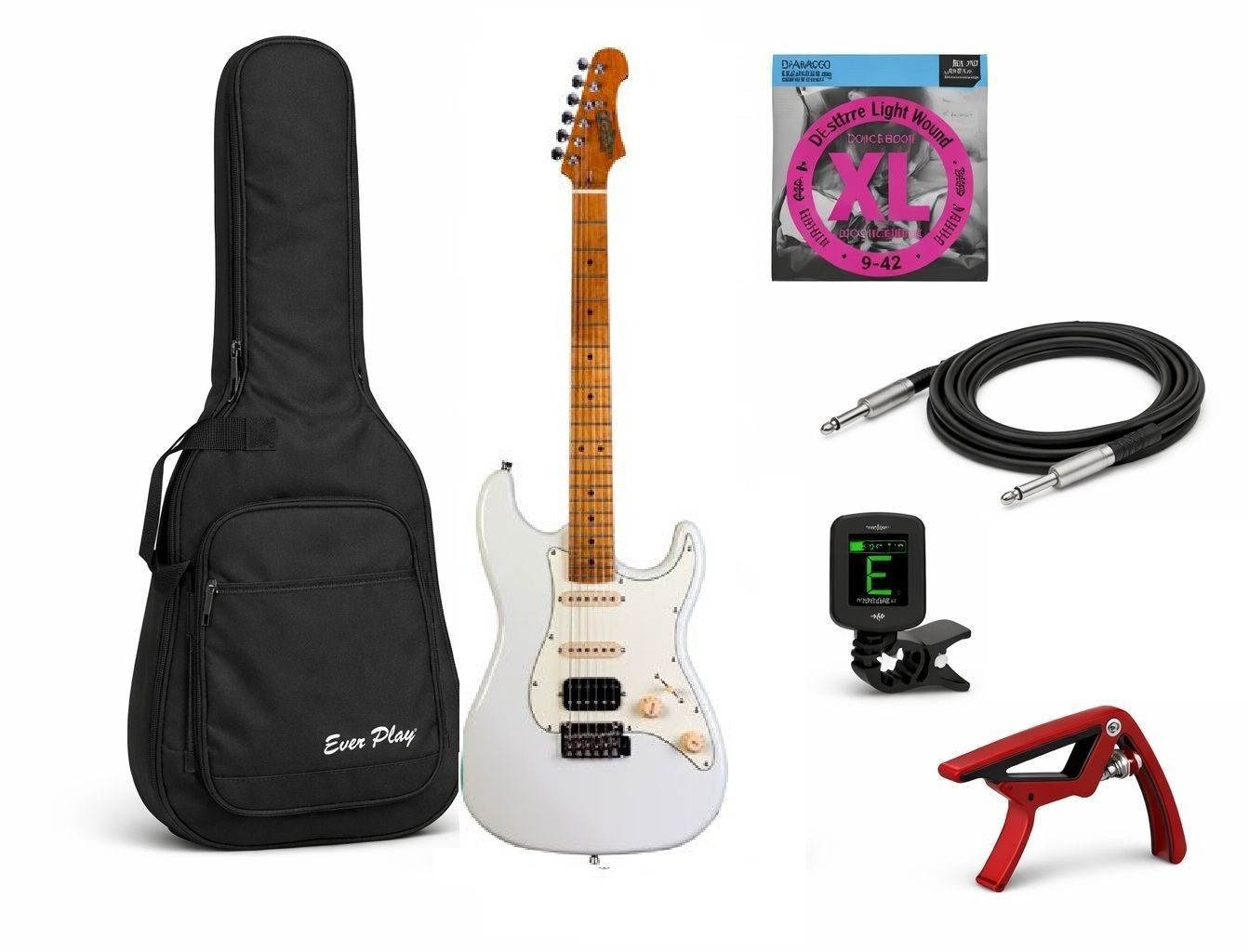 JET JS-400 OW HSS - gitara elektryczna + akcesoria