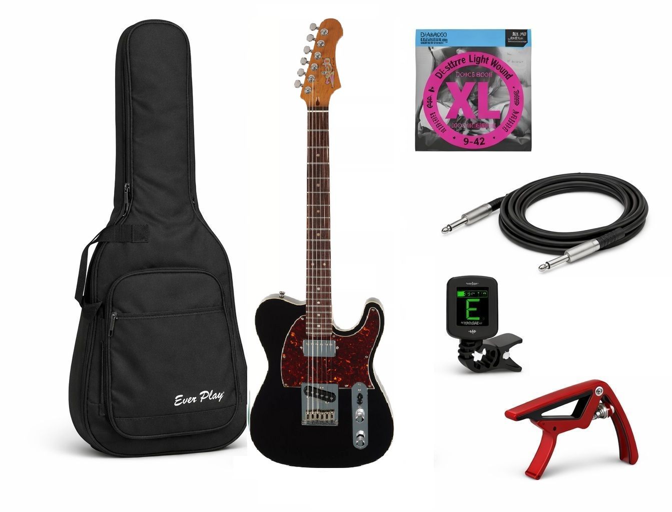 JET Guitars JET JT-350 BK SH - Gitara Elektryczna + akcesoria