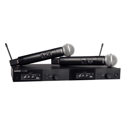Shure SLXD24DE/SM58-G59 - Podwójny cyfrowy system bezprzewodowy z dwoma nadajnikiami/mikrofonami "do rę...