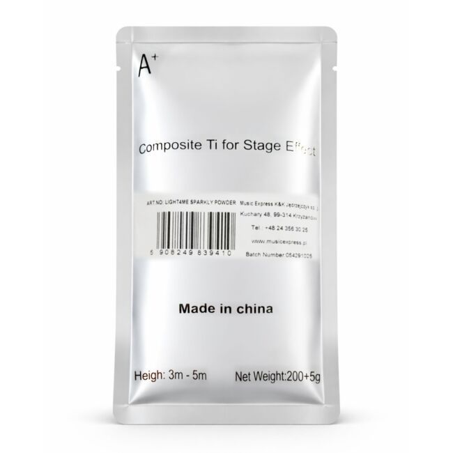  LIGHT4ME SPARKLY POWDER granulat pirotechniczny do wytwornicy iskier na bazie tytanu 200 g emisja iskier do 3-5 m 