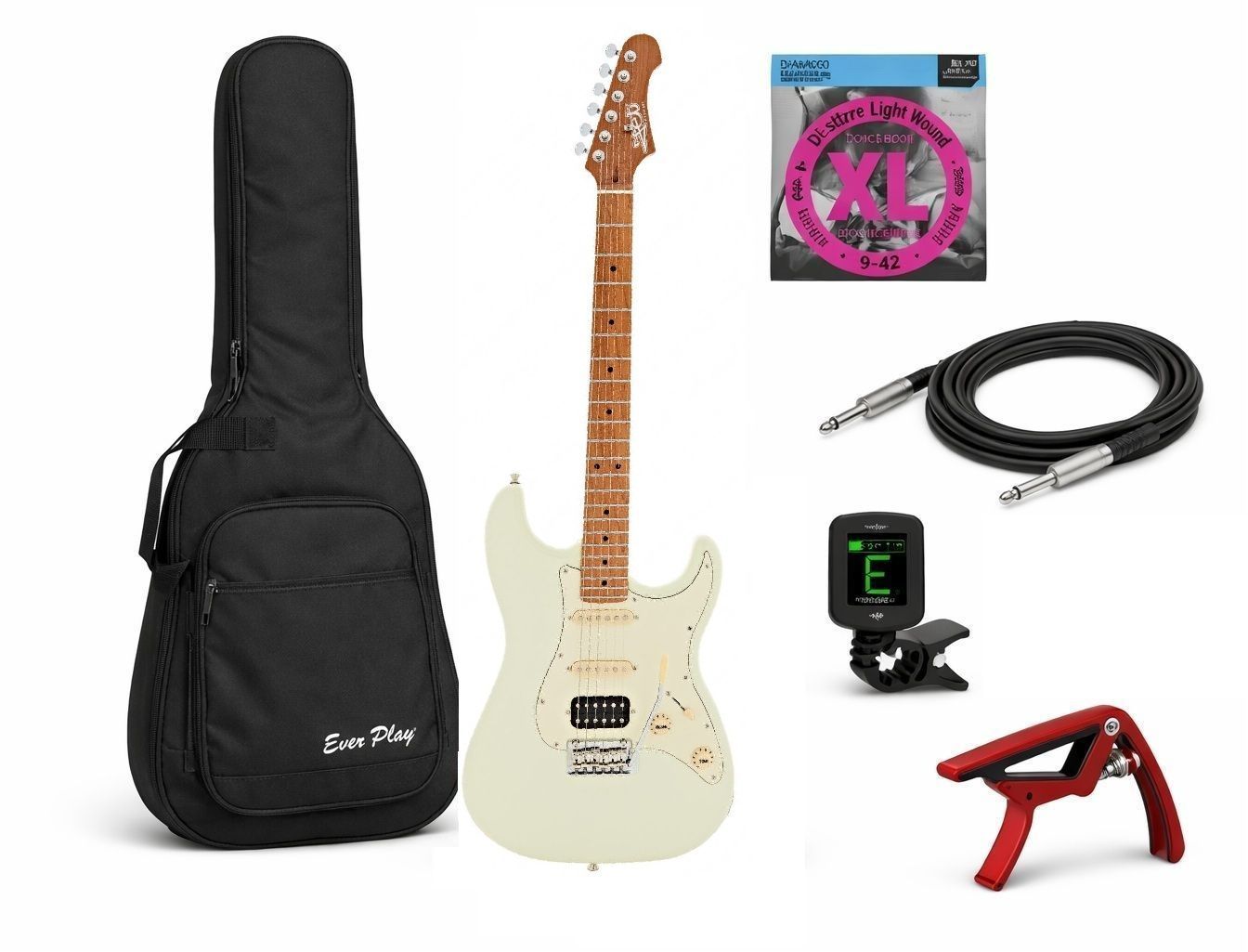 JET JS-400 OW HSS - gitara elektryczna + akcesoria