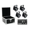 EUROLITE Set 4x LED PAR-56 QCL bk + Case + Controller - zestaw oświetleniowy