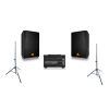 Behringer 2x VS1220 + PMP2000D  - kompletny zestaw nagłośnieniowy dla szkoły z akcesoriami