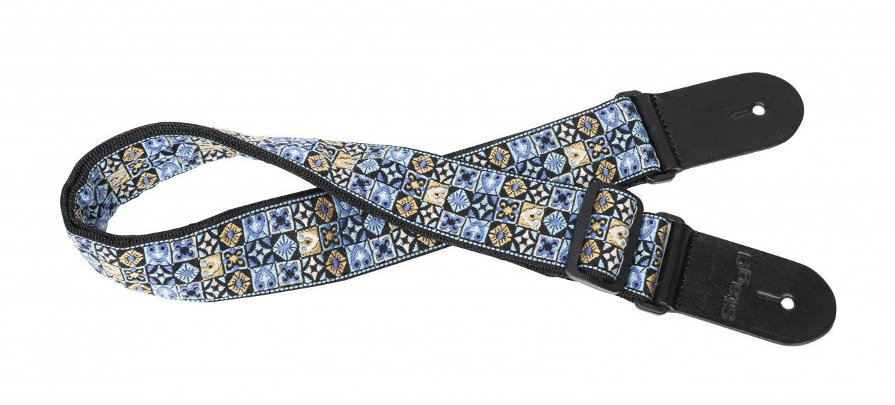 Stagg SWO HOOTMIX BLU - pasek do gitary, nylonowy