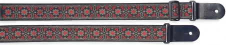 Stagg SWO-FLO RED - pasek do gitary, nylonowy