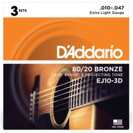 Daddario EJ10-3D - struny do gitary akustycznej 3pak