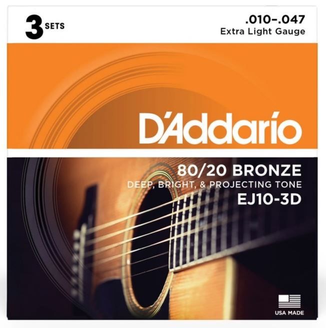 Daddario EJ10-3D - struny do gitary akustycznej 3pak
