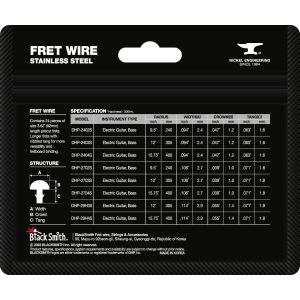 BlackSmith BSMDHP2403S - komplet progów do gitary elektrycznej, stal nierdzewna 304CU, 24 szt.