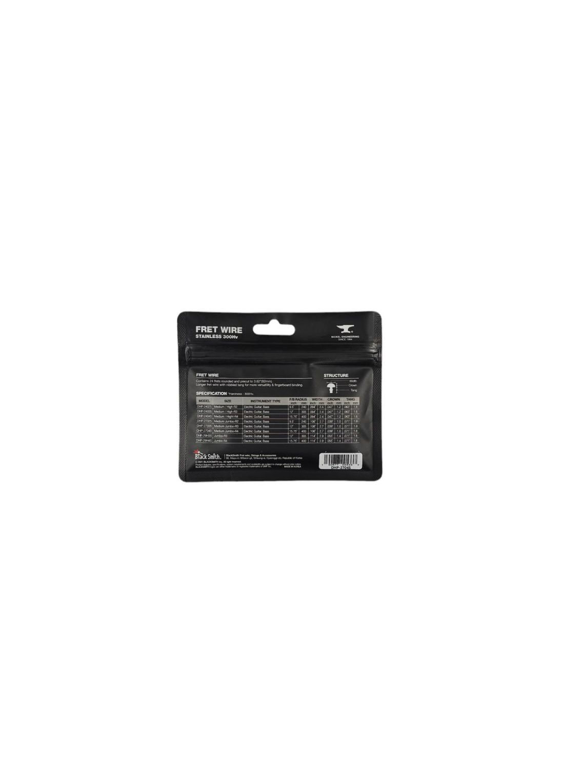 BlackSmith BSMDHP2703S - komplet progów do gitary elektrycznej, stal nierdzewna 304CU, 24 szt.