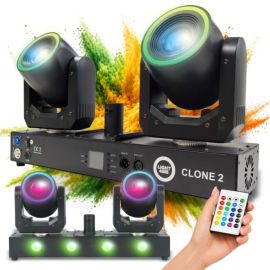 LIGHT4ME CLONE 2 multiefekt oświetleniowy 3w1 oświetlenie sceniczne LED DMX 2x głowica ruchoma spot 100W