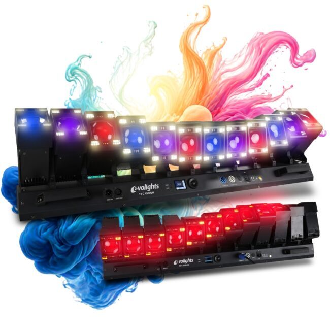 EVOLIGHTS 12 CANNON multiefekt oświetleniowy oświetlenie sceniczne LED DMX