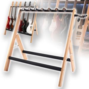 DNA GS5 statyw gitarowy stojak na 5 gitar wielostanowiskowy drewno bukowe składany