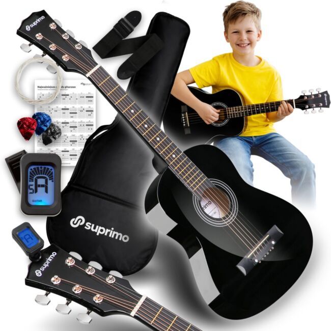 SUPRIMO JRA SET BK gitara akustyczna 1/4 czarna do nauki dla początkujących
