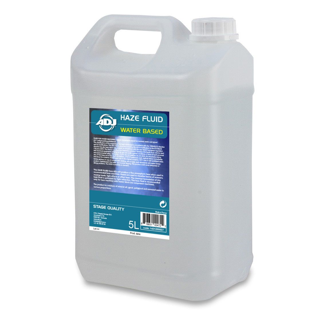ADJ Haze Fluid water based 5l - płyn do wytwornicy mgły