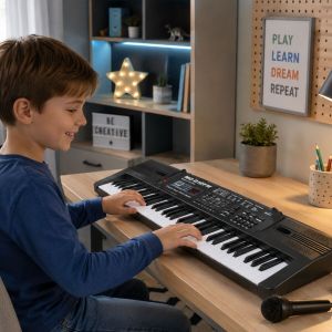MQ 012FM KEYBOARD elektroniczny edukacyjny przenośny czarny