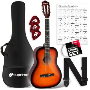 SUPRIMO CG34 SB gitara klasyczna 3/4 36 cali sunburst do nauki dla początkujących