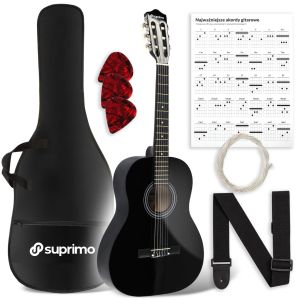 SUPRIMO CG34 BK gitara klasyczna 3/4 36 cali czarna do nauki dla początkujących