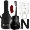 SUPRIMO CG34 BK gitara klasyczna 3/4 36 cali czarna do nauki dla początkujących