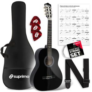 SUPRIMO CG34 BK gitara klasyczna 3/4 36 cali czarna do nauki dla początkujących