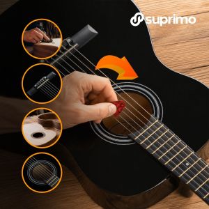 SUPRIMO CG34 BK gitara klasyczna 3/4 36 cali czarna do nauki dla początkujących