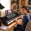MK 816 KEYBOARD elektroniczny MIDI edukacyjny przenośny czarny
