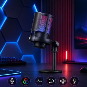 DNA GAMEMIC 1 mikrofon pojemnościowy USB RGB do komputera gamingowy studyjny przewodowy