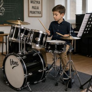 V-TONE ADJR 1 BK perkusja akustyczna junior czarna zestaw perkusyjny 5-częściowy