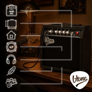 V-TONE AMP40 combo gitarowe wzmacniacz 40W do gitary elektrycznej tranzystorowy czarny
