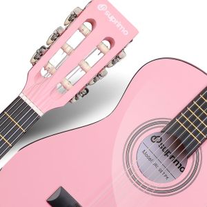 SUPRIMO JRC SET PK gitara klasyczna 1/4 różowa do nauki dla początkujących