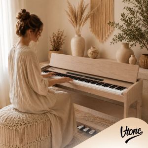 V-TONE BL-8815 pianino cyfrowe stacjonarne beżowe 88 klawiszy ważona klawiatura młoteczkowa
